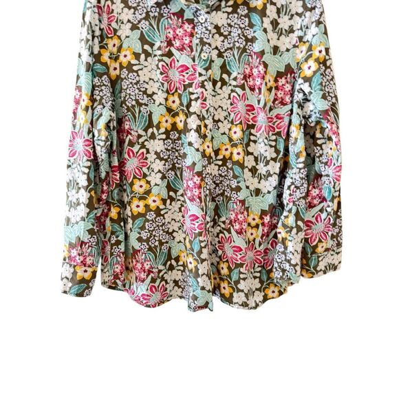Talbots Cotton Blend Floral Lightweight Button-Up Shirt Plus Sz 2X #2499 - Picture 2 of 13